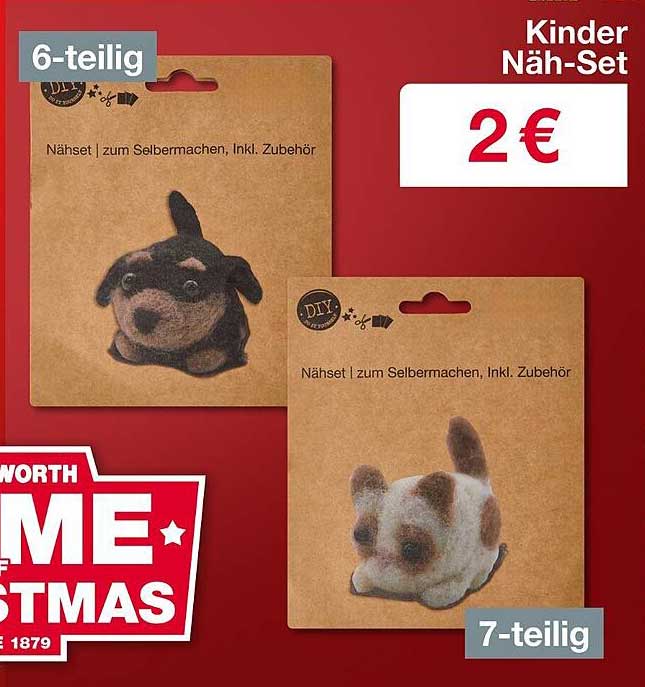 Kinder Näh-Set 6-teilig oder 7-teilig