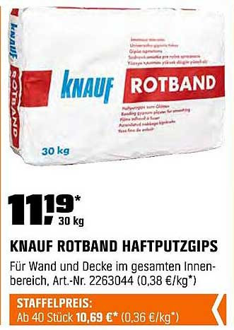 KNauf Rotband Haftputzgips 30 kg
