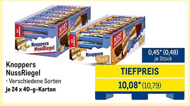 Knoppers NussRiegel - verschiedene Sorten im Karton