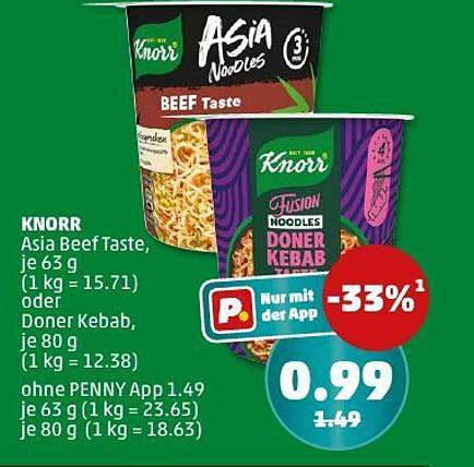 Knorr Asia Noodles Beef Geschmack oder Doner Kebab