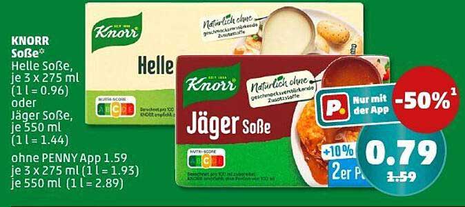 KNORR Soße Helle Soße und Jäger Soße