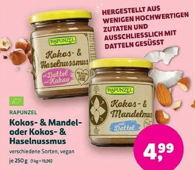 Kokos- & Mandel- oder Kokos- & Haselnussmus