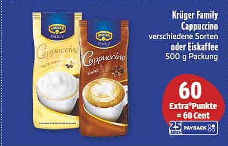 Krüger Family Cappuccino verschiedene Sorten oder Eiskaffee 500 g Packung