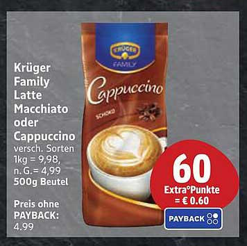 Krüger Family Latte Macchiato oder Cappuccino 500g Beutel