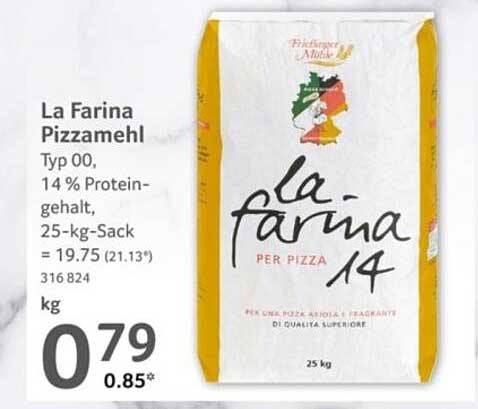 La Farina Pizzamehl Typ 00, 25-kg-Sack