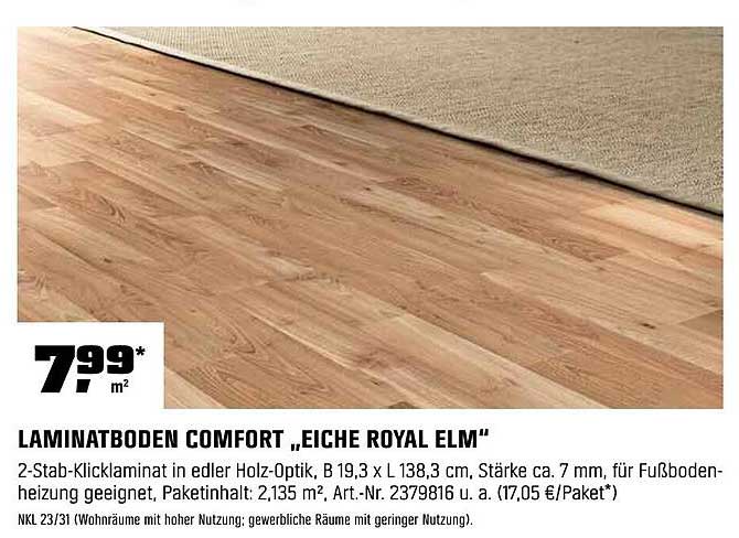Laminatboden Comfort „Eiche Royal Elm“
