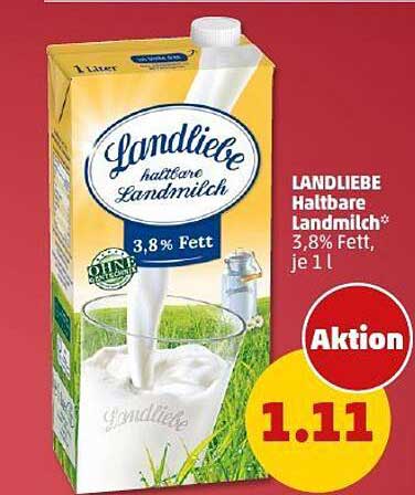 LANDLIEBE Haltbare Landmilch 3,8% Fett, je 1 l