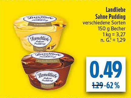 Landliebe Sahne Pudding verschiedene Sorten 150 g Becher