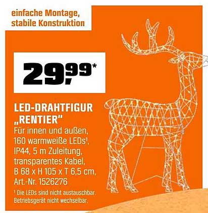 LED-Drahtfigur „Rentier“