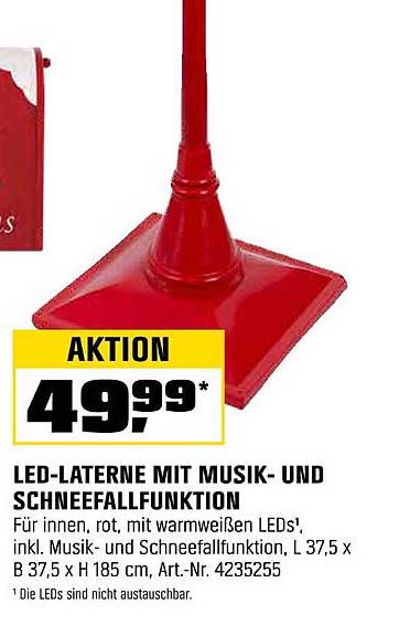 LED-Laterne mit Musik- und Schneefallfunktion