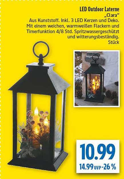 LED Outdoor Laterne "Clara"