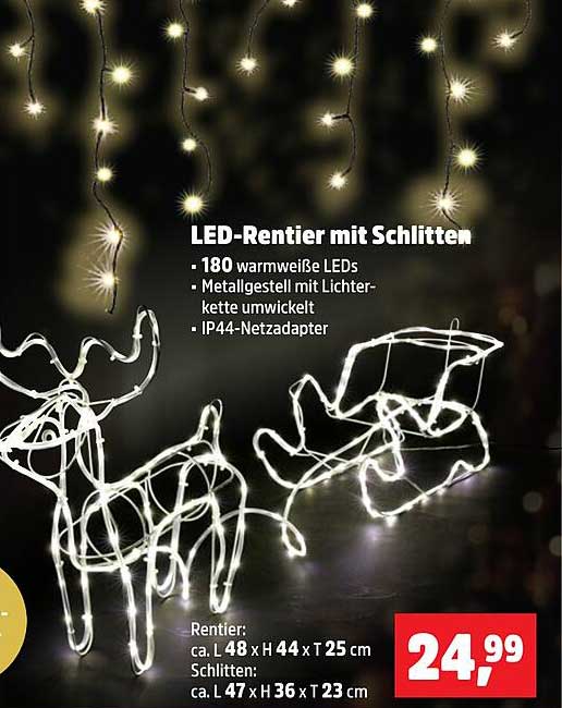 LED-Rentier mit Schlitten