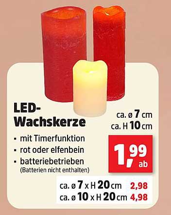 LED-Wachskerze mit Timerfunktion