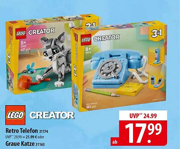 LEGO Creator Retro Telefon 31174 und Graue Katze 31163