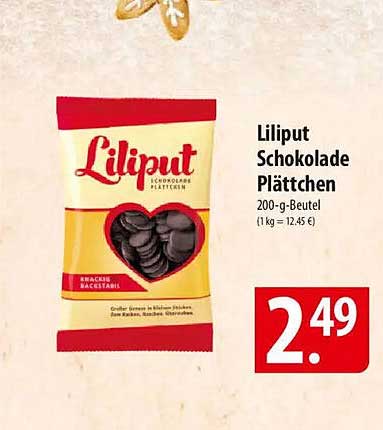 Lililput Schokolade Plättchen 200-g-Beutel