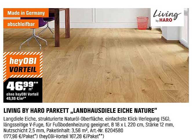 LIVING BY HARO PARKETT „LANDHAUSDIELE EICHE NATURE“