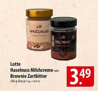 Lotte Haselnuss Milchcreme oder Brownie Zartbitter