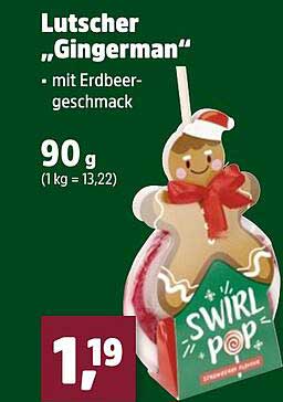 Lutscher "Gingerman" mit Erdbeergeschmack