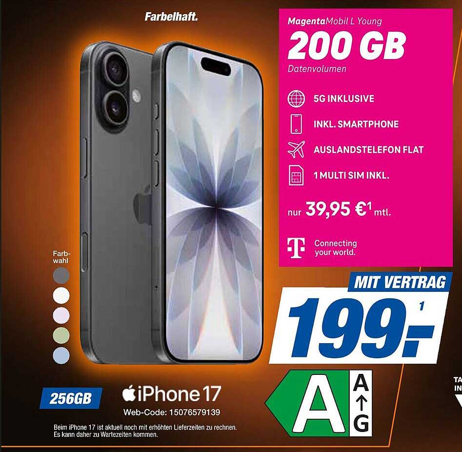 MagentaMobil L Young 200 GB mit iPhone 17