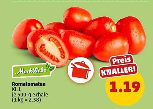 Marktliebe Romatomaten Kl. I, je 500-g-Schale