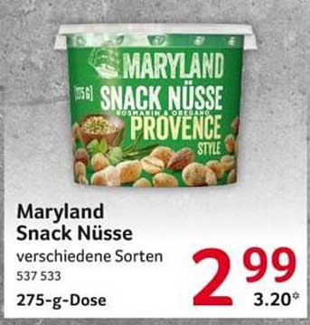 Maryland Snack Nüsse verschiedene Sorten