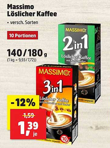 Massimo Löslicher Kaffee - 10 Portionen