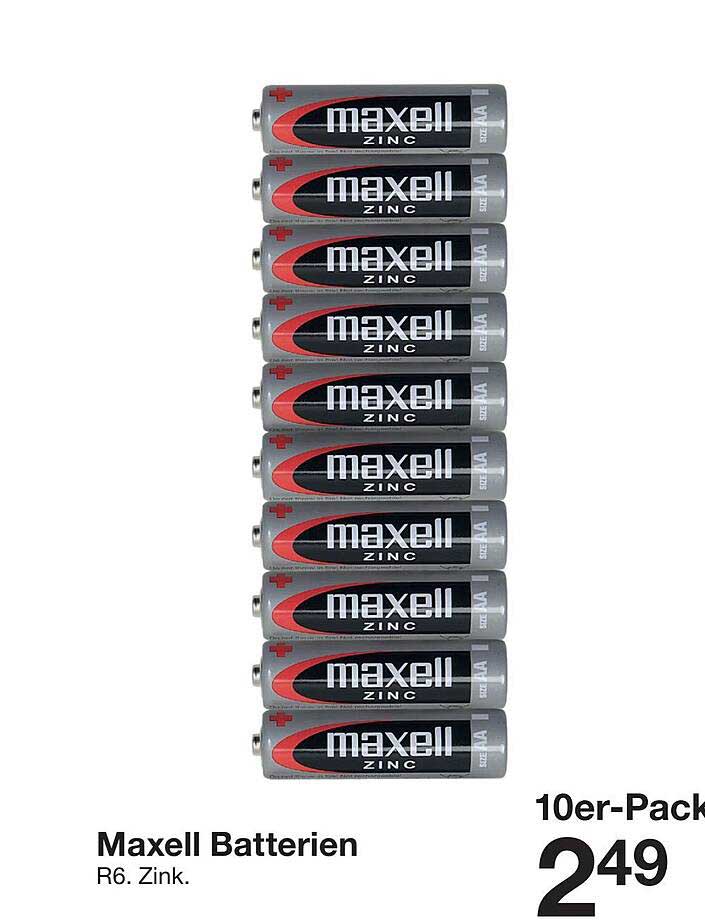 Maxell Batterien R6. Zink. 10er-Pack