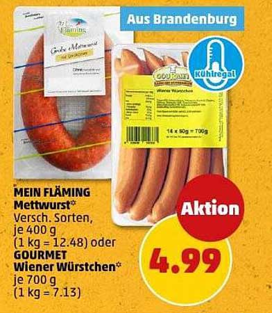 MEIN FLÄMING Mettwurst* und GOURMET Wiener Würstchen*