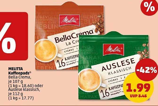 MELITTA Kaffeepads* Bella Crema und Auslese klassisch