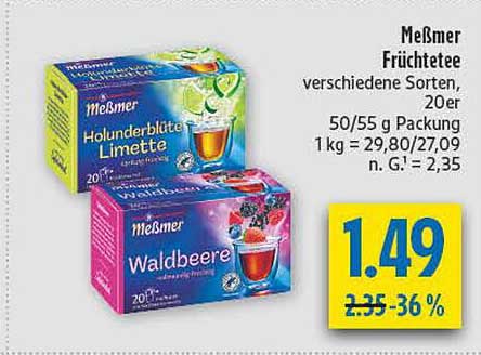 Meßmer Früchte Tee verschiedene Sorten, 20er
