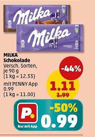 MILKA Schokolade Verschiedene Sorten, je 90 g