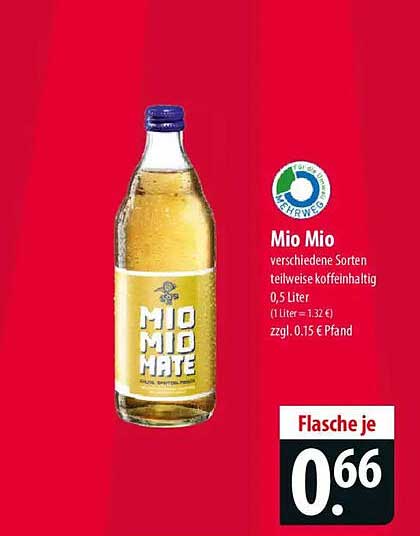 Mio Mio Mate 0,5 Liter - Verschiedene Sorten, teilweise koffeinhaltig
