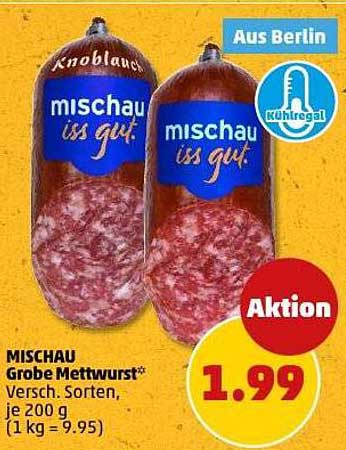 MISCHAU Grobe Mettwurst – Verschiedene Sorten, je 200 g
