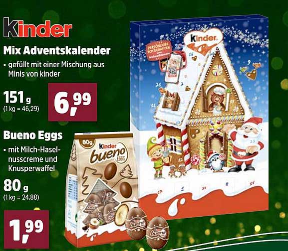 Mix Adventskalender und Bueno Eggs von Kinder