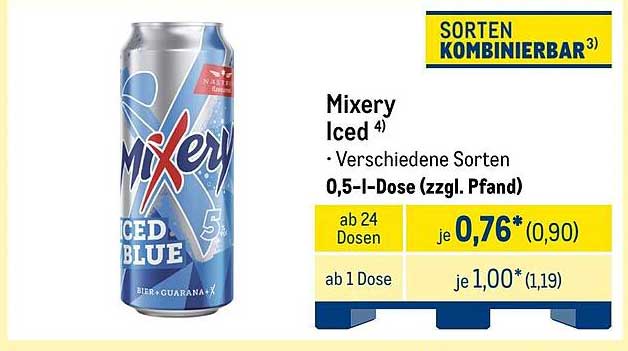 Mixery Iced 0,5 l Dose (verschiedene Sorten)