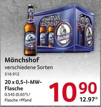 Mönchshof - 20 x 0,5-l-MW-Flasche, verschiedene Sorten
