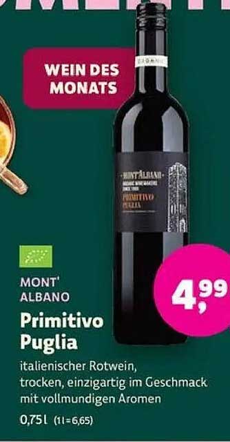 MONT' ALBANO Primitivo Puglia - Wein des Monats