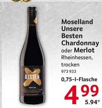 Moselland Unsere Besten Chardonnay oder Merlot, trocken