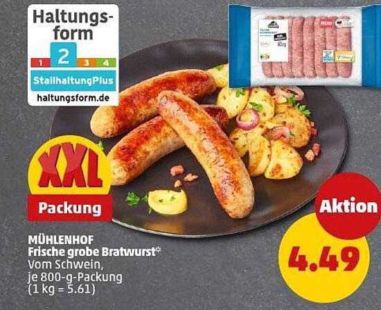 MÜHLENHOF Frische grobe Bratwurst* - XXL Verpackung