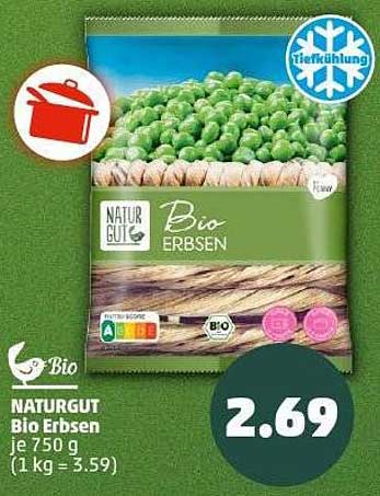 NATURGUT Bio Erbsen je 750 g