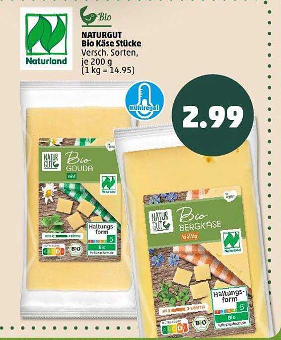 NATURGUT Bio Käse Stücke - Verschiedene Sorten, je 200 g