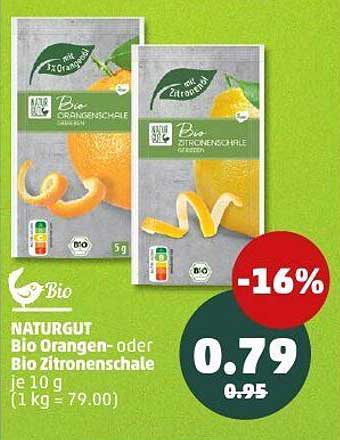 NATURGUT Bio Orangen- oder Bio Zitronenschale je 10 g