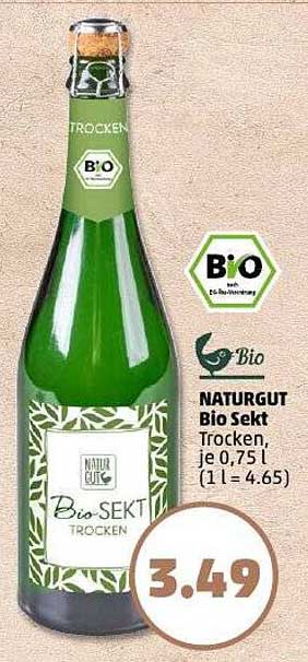 NATURGUT Bio Sekt Trocken, je 0,75 l