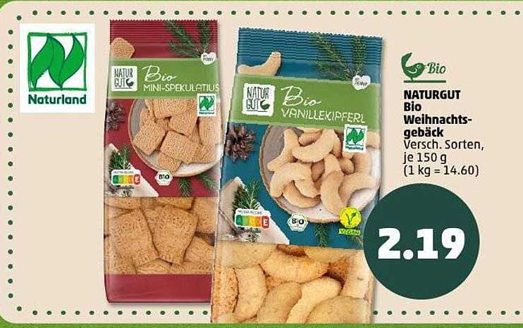 NATURGUT Bio Weihnachtsgebäck - Mini-Spekulatius und Vanillekipferl