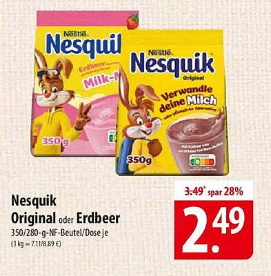Nesquik Original oder Erdbeer 350 g