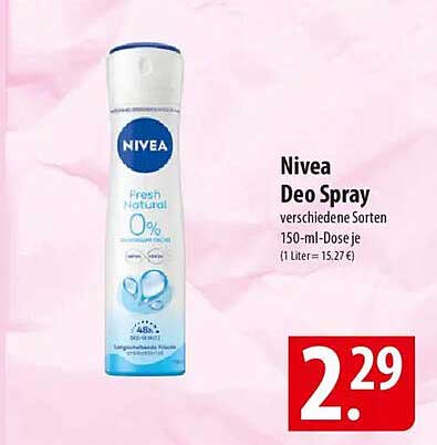 Nivea Deo Spray verschiedene Sorten 150-ml-Dose je