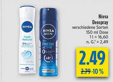 Nivea Deospray verschiedene Sorten 150 ml Dose