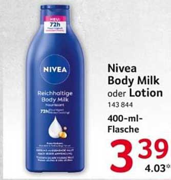 Nivea Reichhaltige Body Milk oder Lotion 400-ml-Flasche