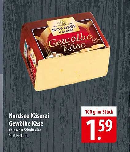 Nordsee Käse Gewölbe Käse 50% Fett i. Tr.