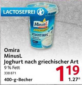 Omira MinusL Joghurt nach griechischer Art 9 % Fett, 400-g-Becher